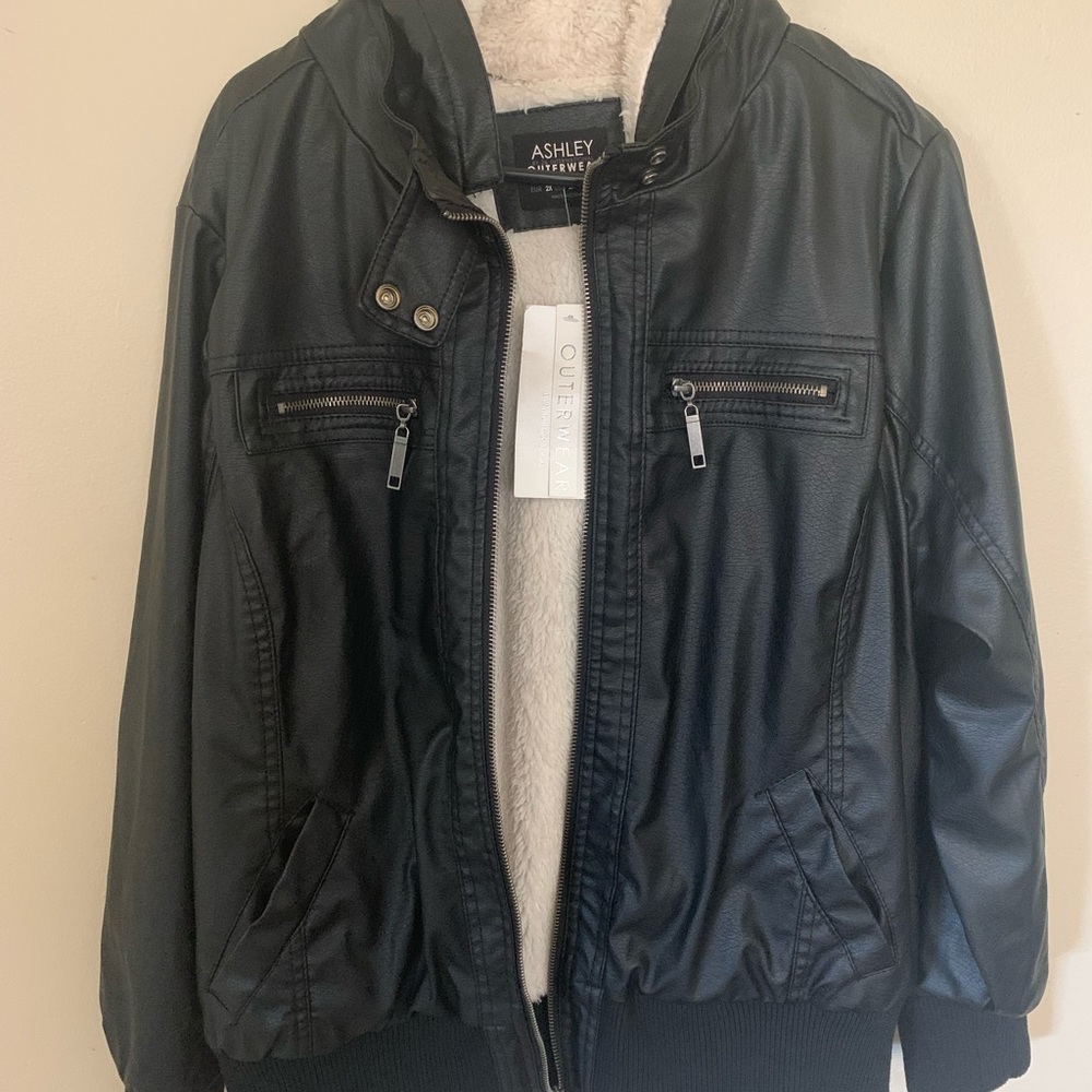 Ashley Black Faux Leather Jacket
